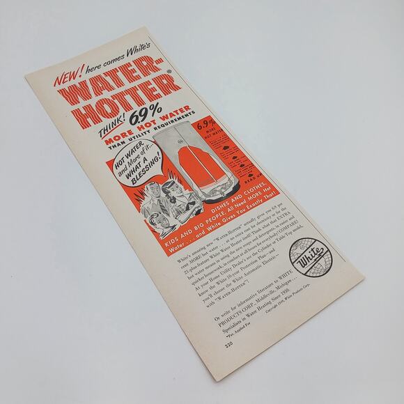 1949 Vintage Amana Freezer Model 18 White Water Heater Print Ad 1940s Housewife - Picture 2 of 6